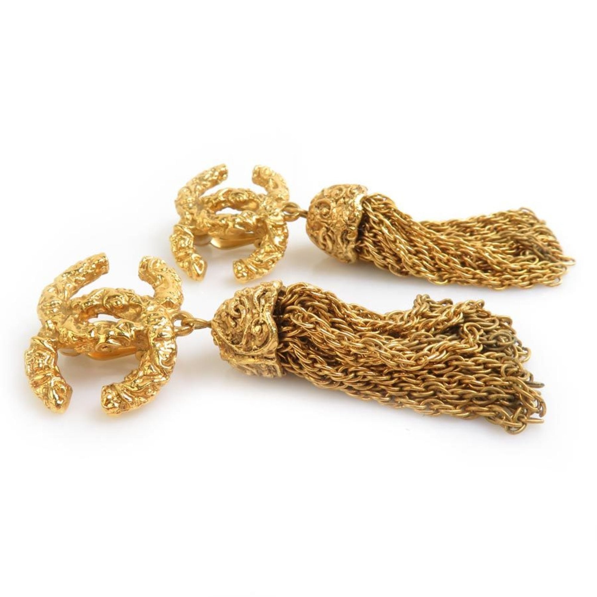 CC Logo Clip-On Earrings Gold-Tone Metal Gold-Tone Metal