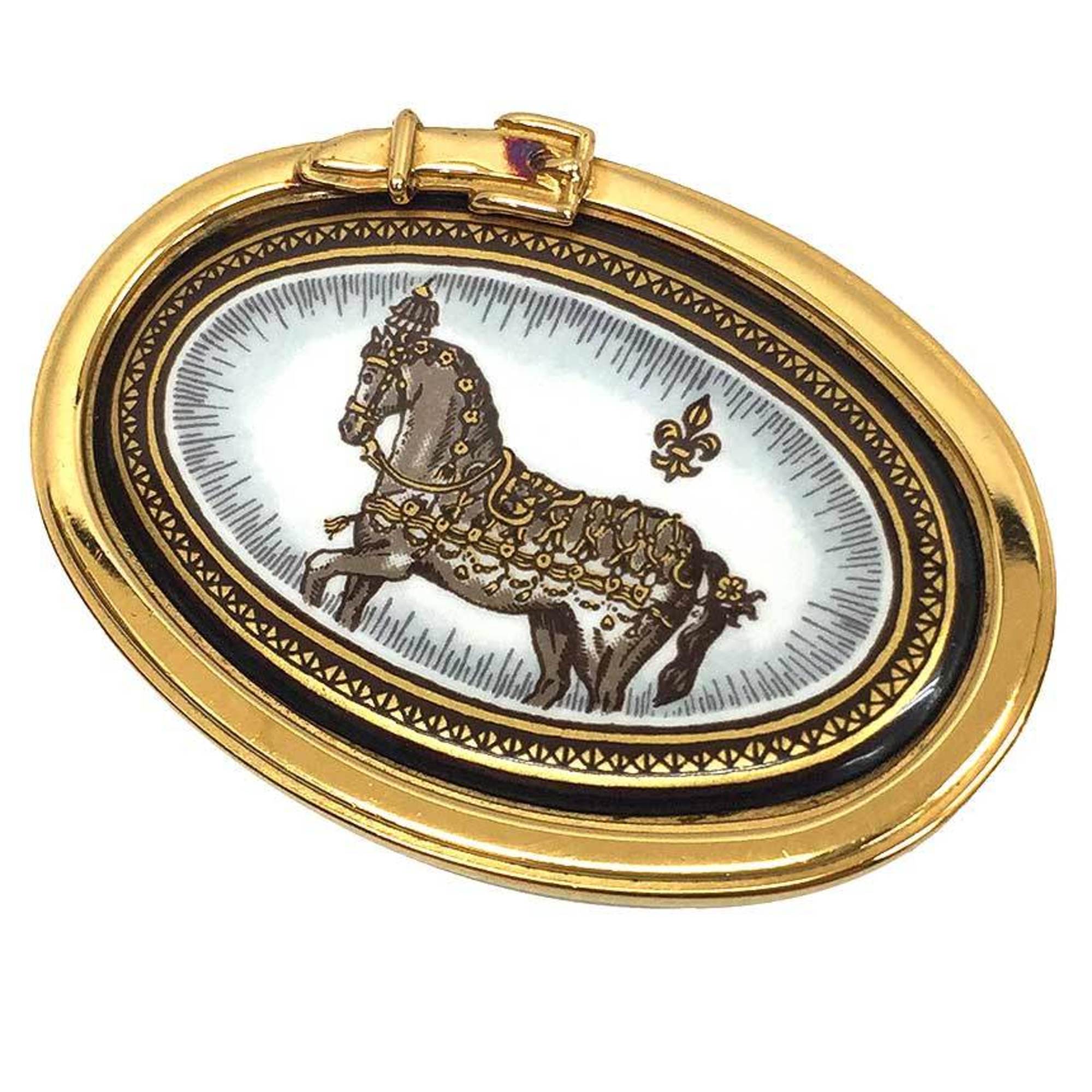 Brooch Brass and Cloisonné and Enamel Gold Grand Apparat Dressed Horse