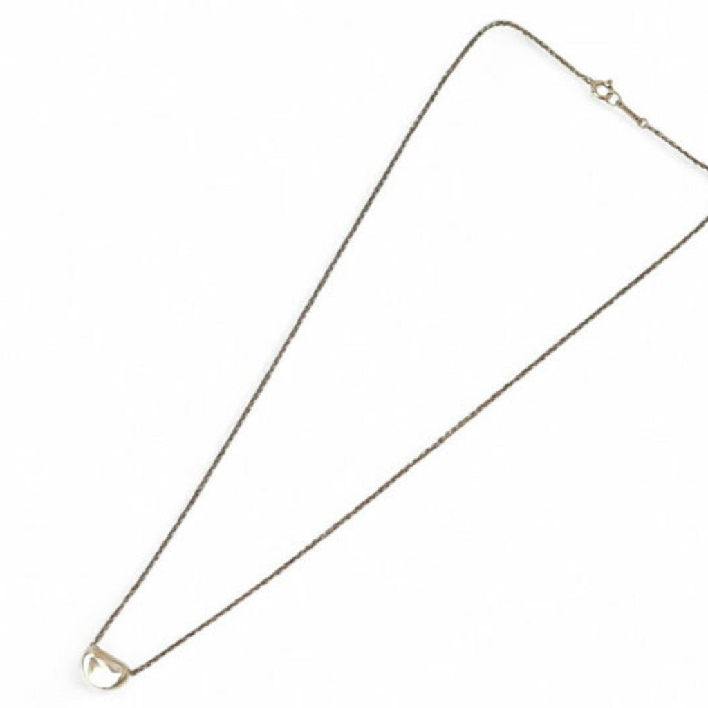Bean Pendant Necklace Sterling Silver 7mm