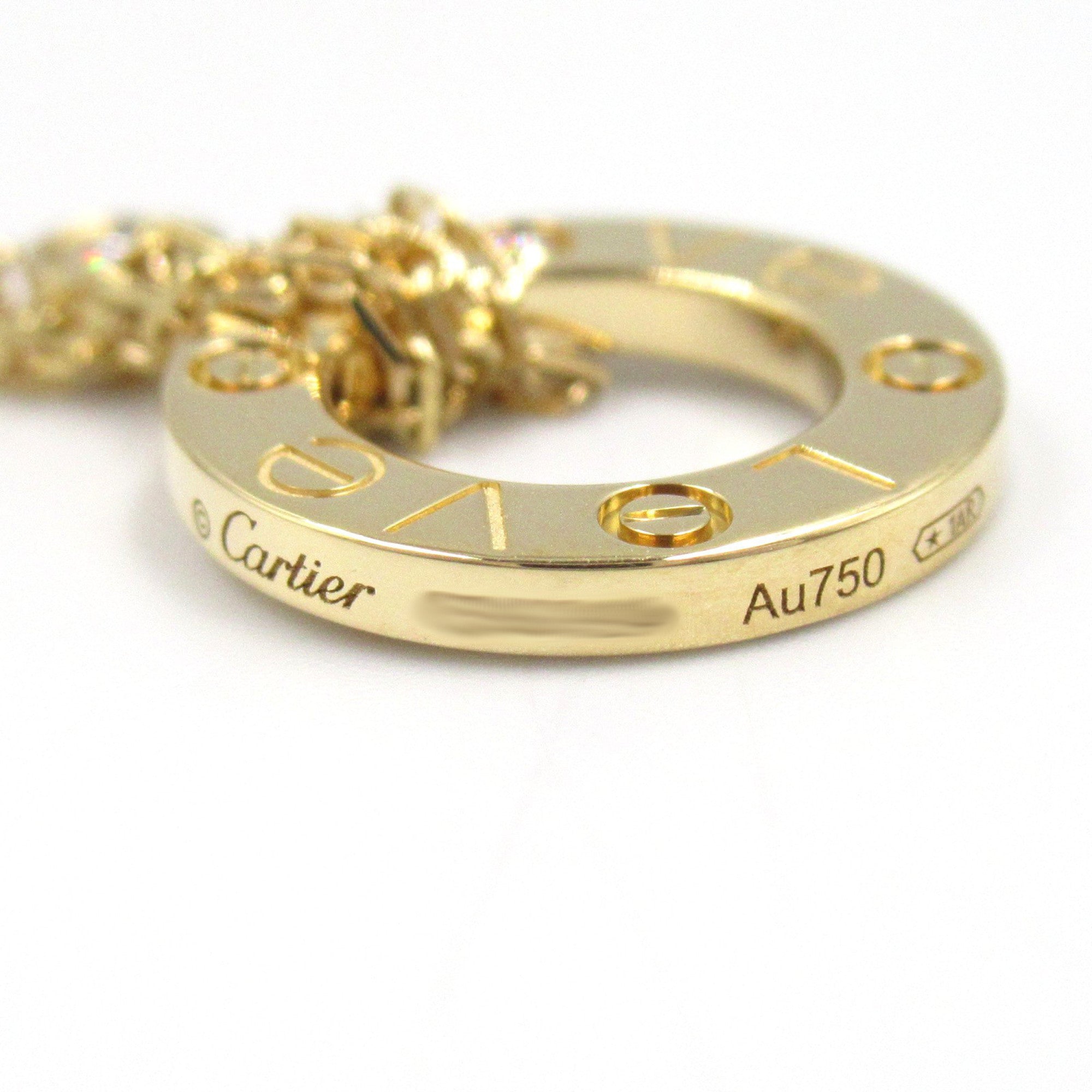 Love Pendant Necklace 18K Yellow Gold with Diamond