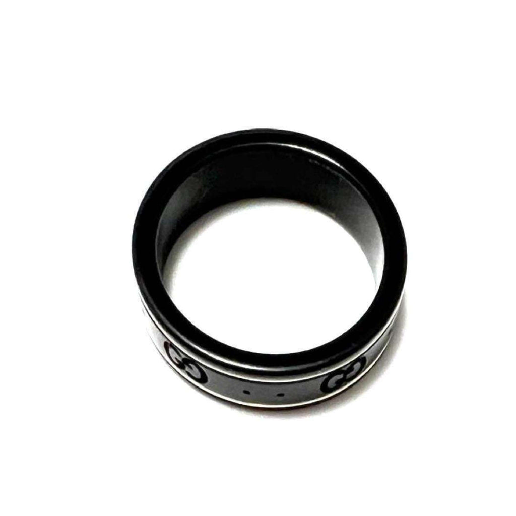 Band Ring Ceramic and 18K White Gold