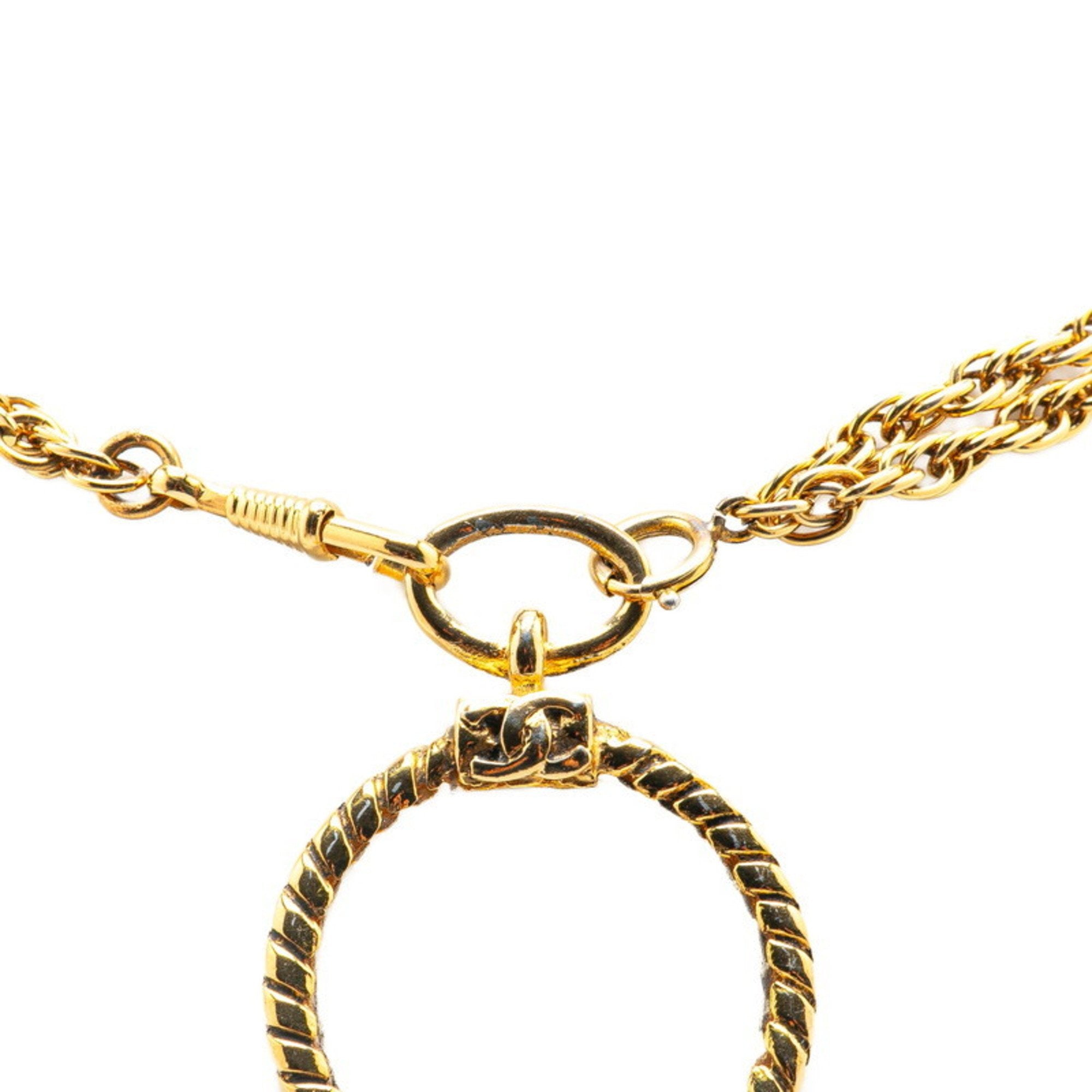 CC Logo Chain Pendant Necklace Metal