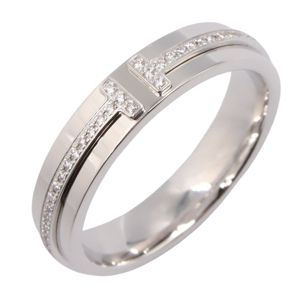 T Two Band Ring 18K White Gold with Diamond