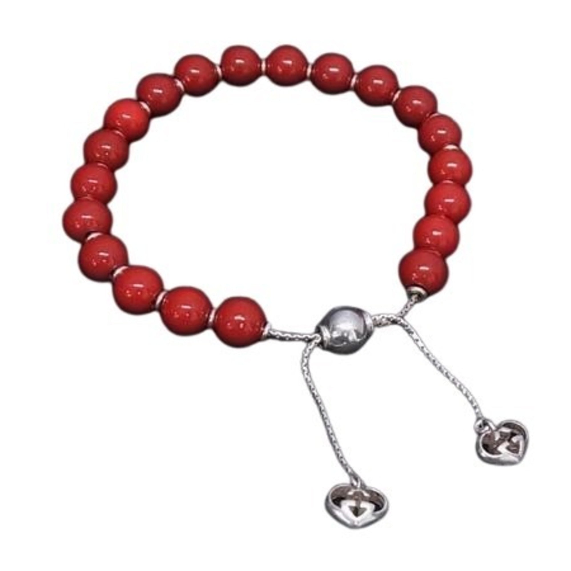 Interlocking G Heart Bracelet Sterling Silver and Wood