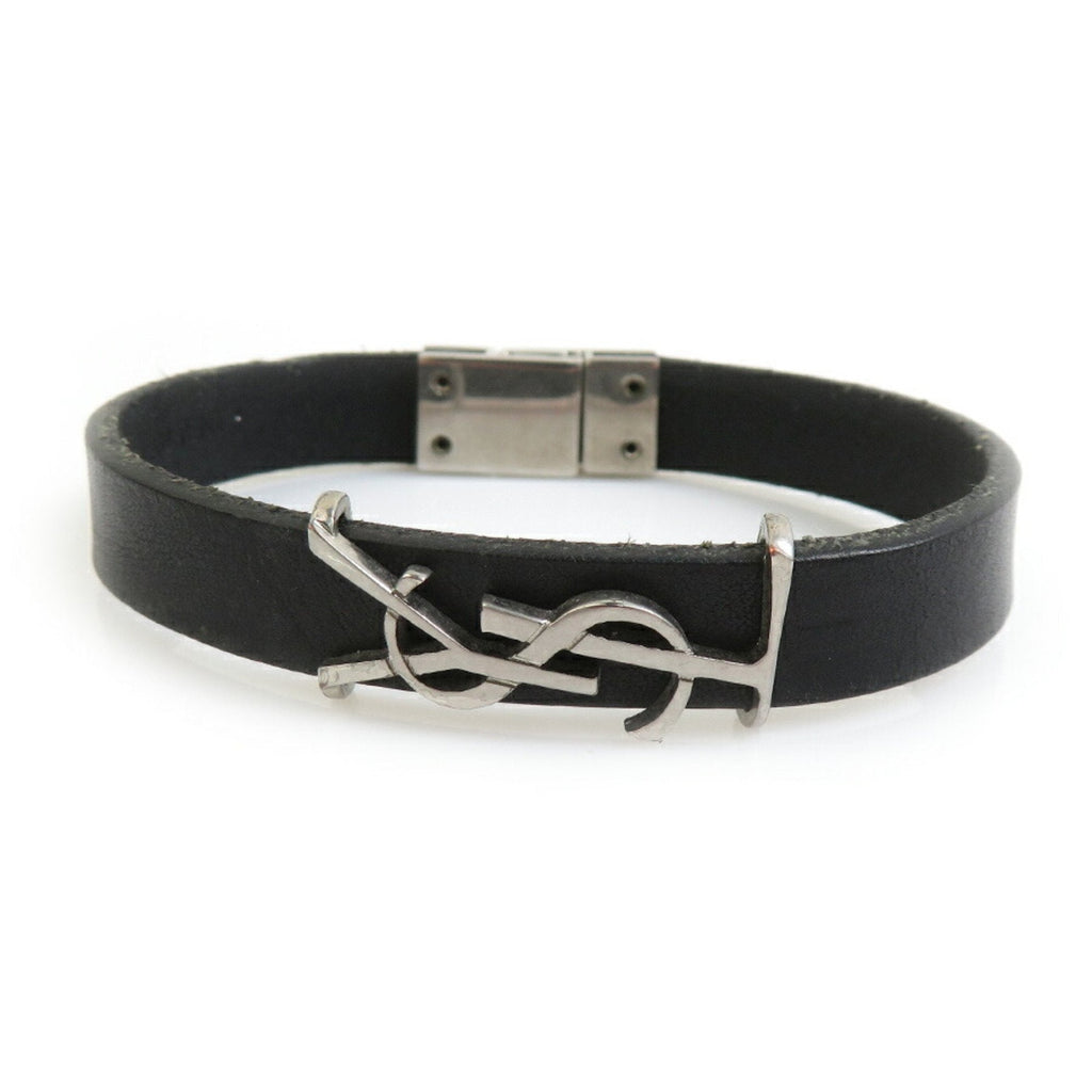 Bracelet Leather and Metal Black