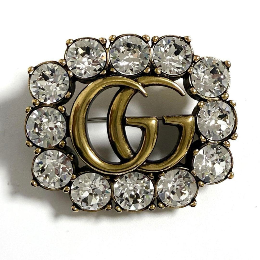Brooch Metal and Rhinestone
