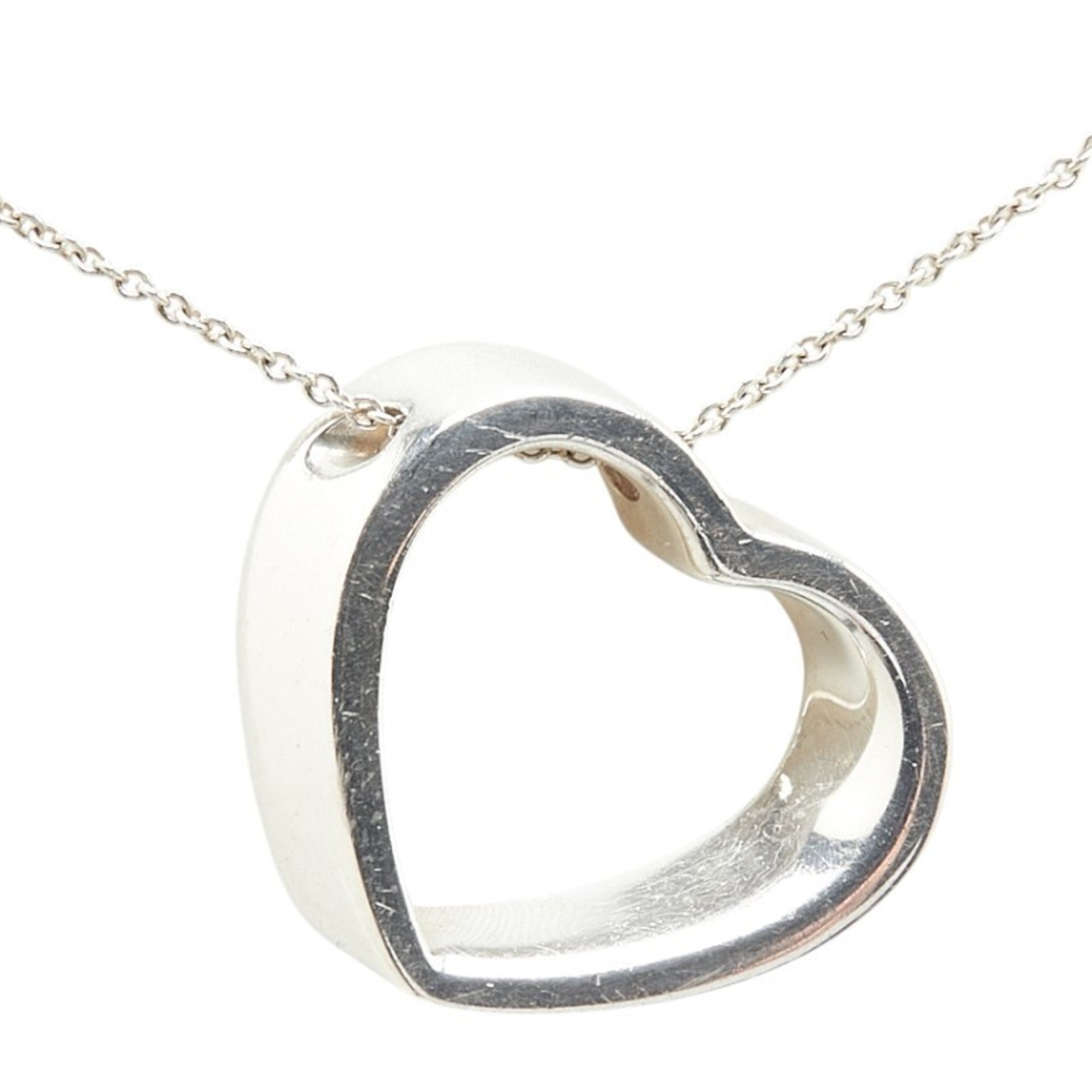 Geometric Heart Pendant Necklace Sterling Silver