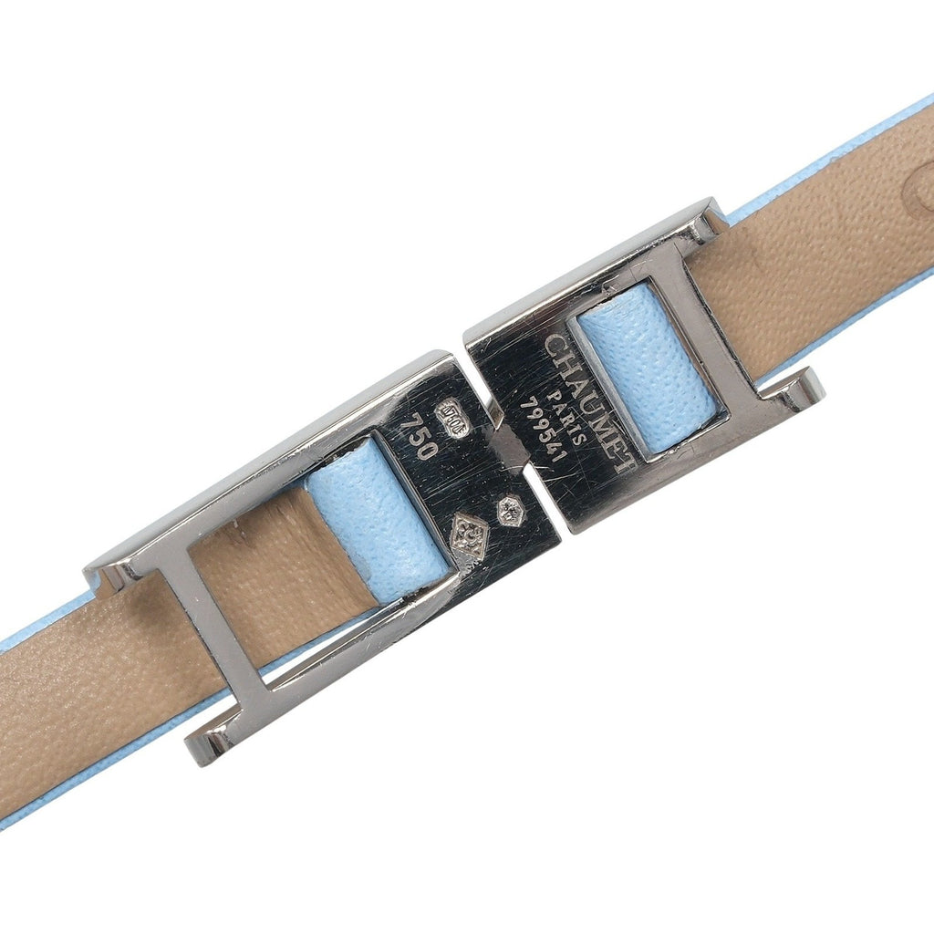 Bracelet Leather and 18K White Gold With Diamond