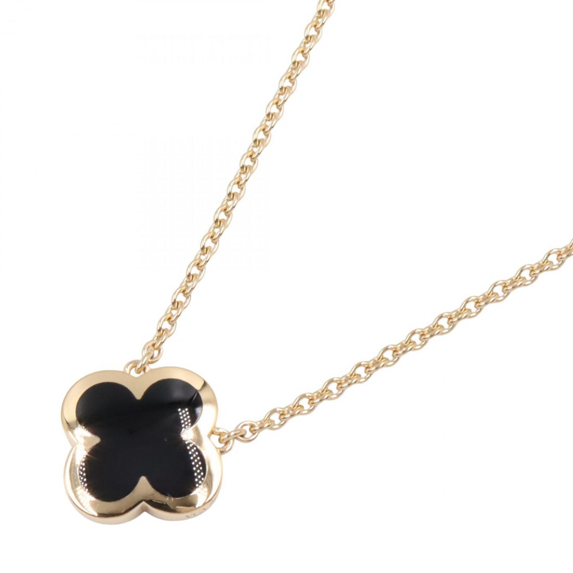 Alhambra Pendant Necklace 18K Yellow Gold and Onyx