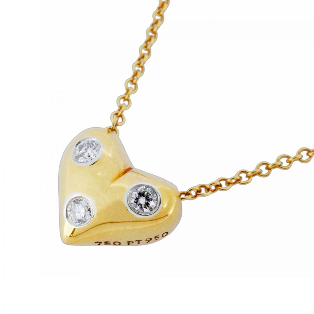 Pendant Necklace Platinum and 18K Yellow Gold With Diamond