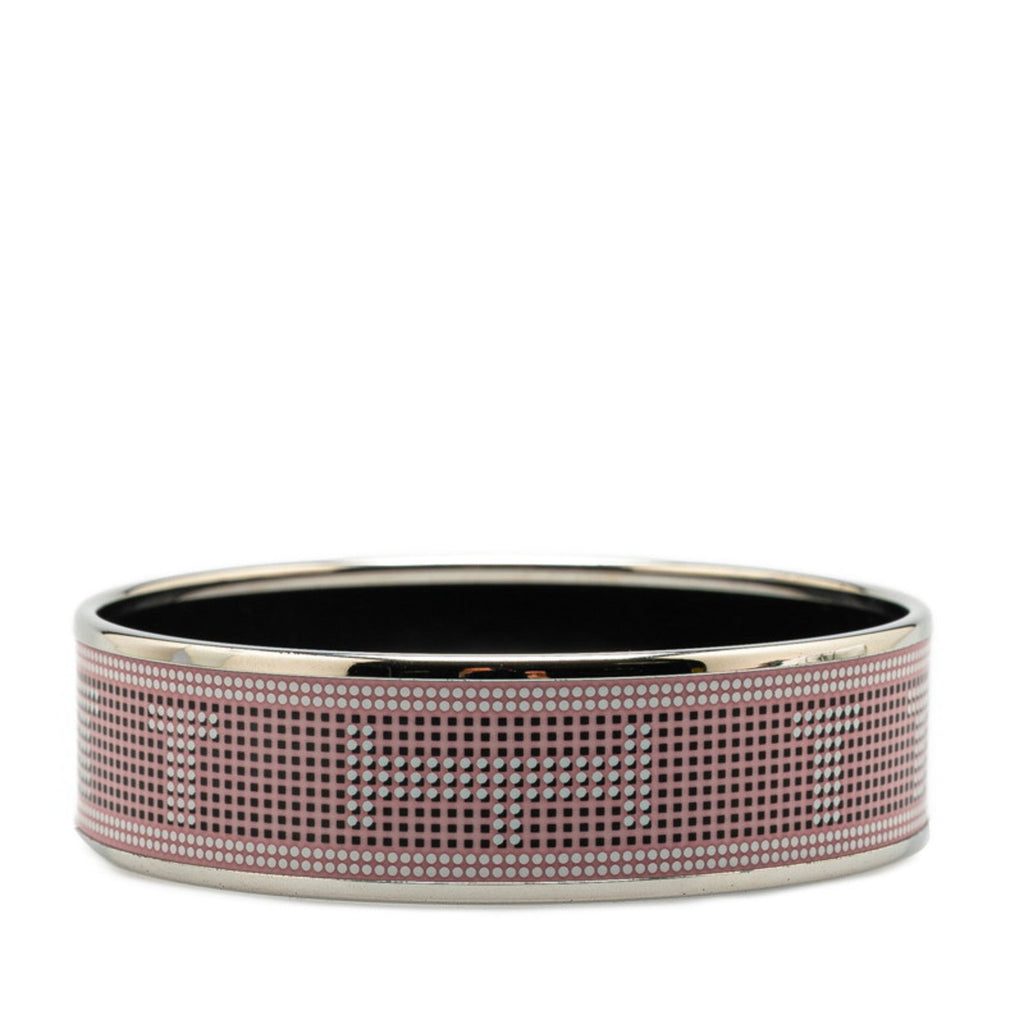 Bangle Pink and Silver Metal Bracelet