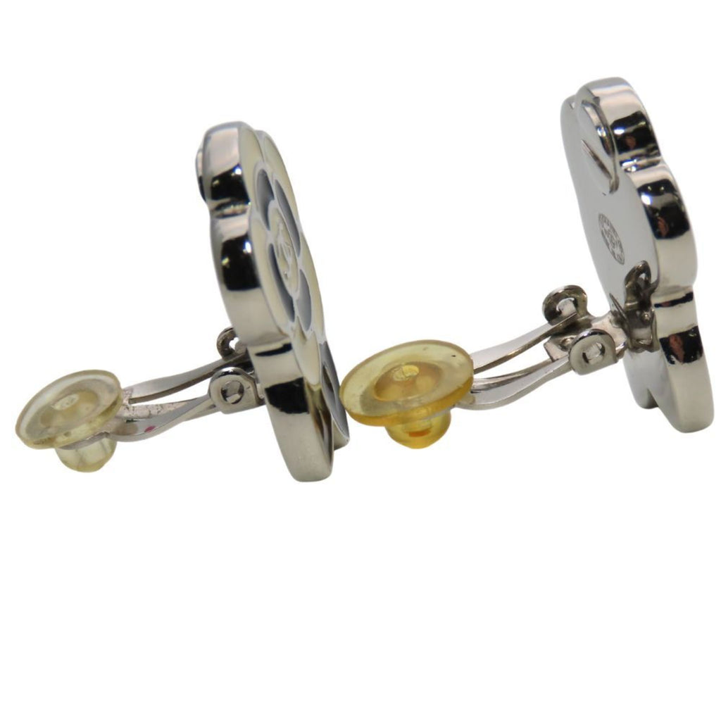 CC Logo Clip-On Earrings Silver-Tone Metal Silver-Tone Metal