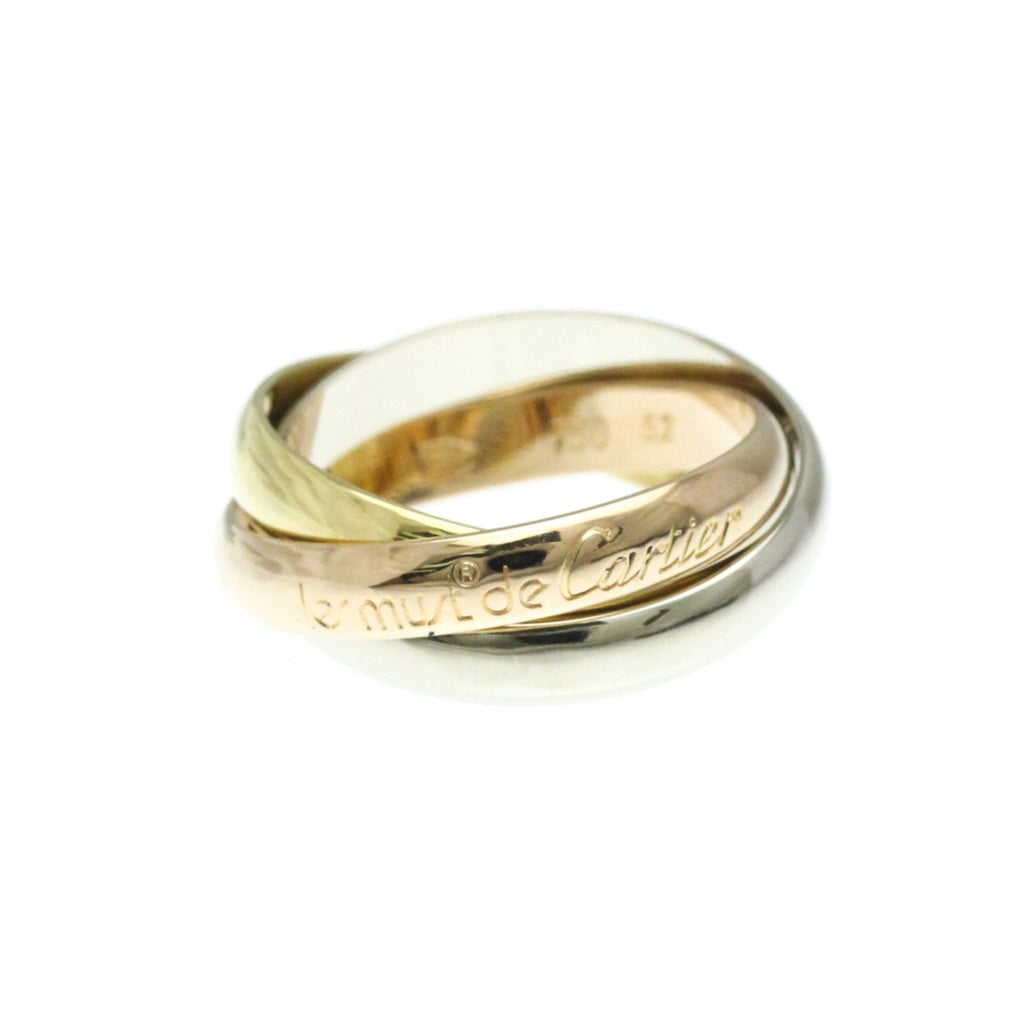 Vendome Louis Cartier Band Ring 18K Tricolor Gold