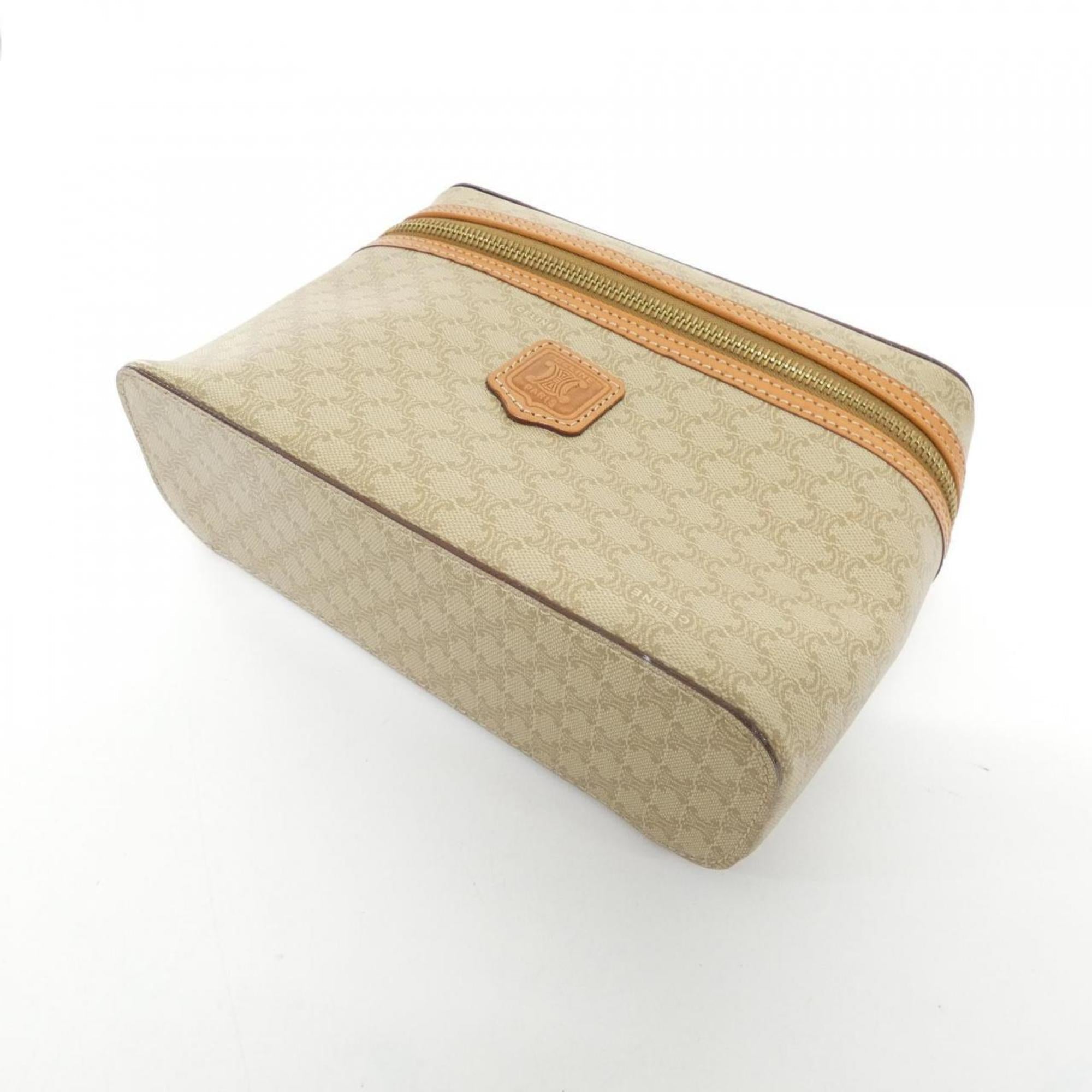 Vintage Saddle Flap Shoulder Bag Macadam Coated Canvas Small