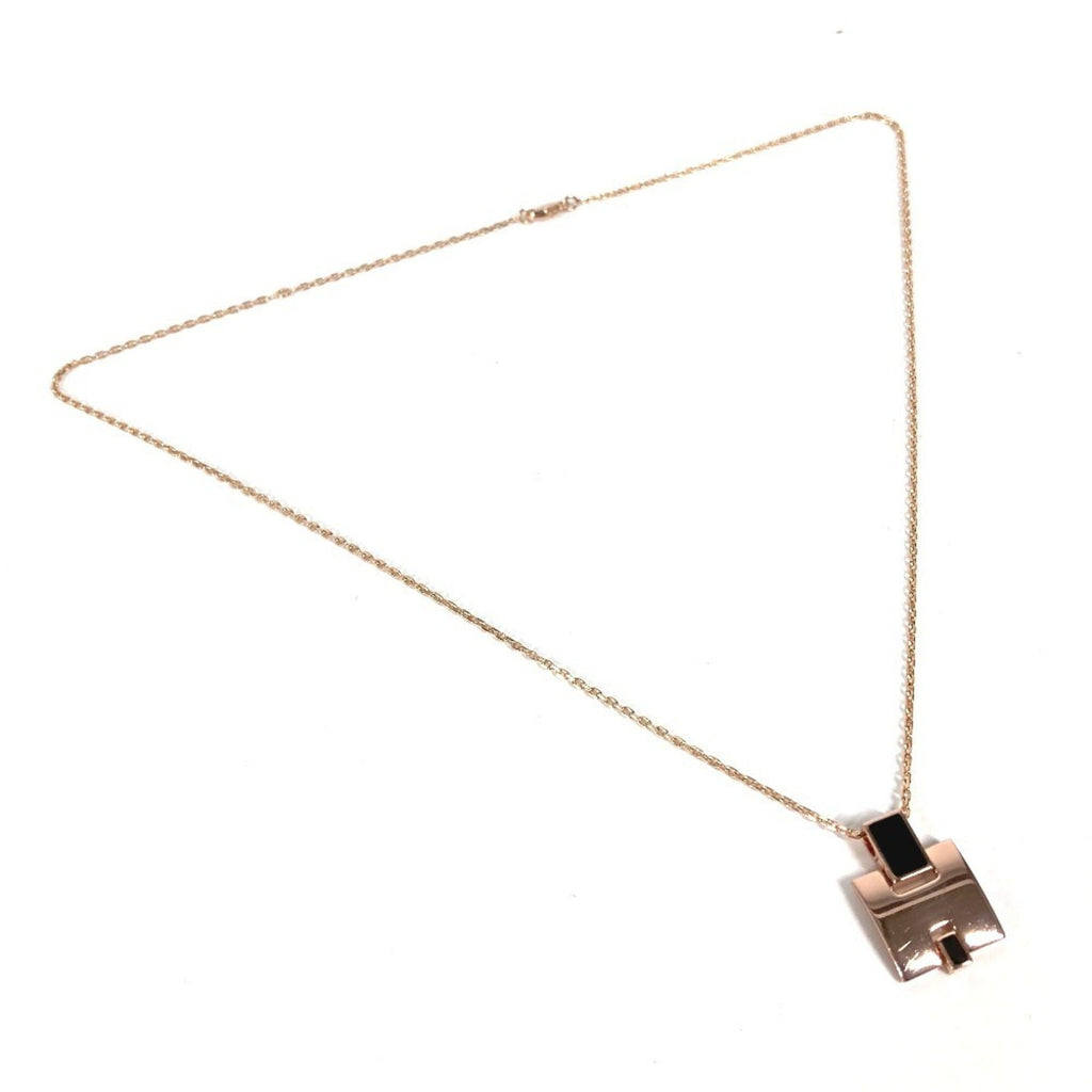 Eileen Pendant Necklace Metal Black and Pink Gold