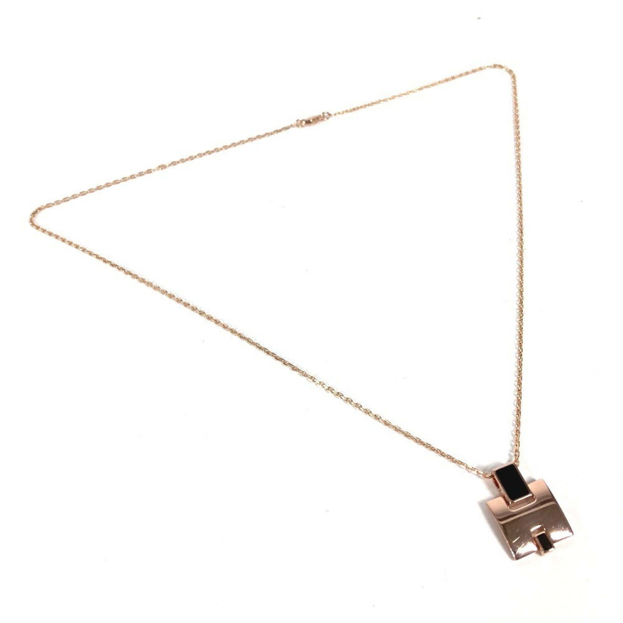Eileen Pendant Necklace Metal Black and Pink Gold