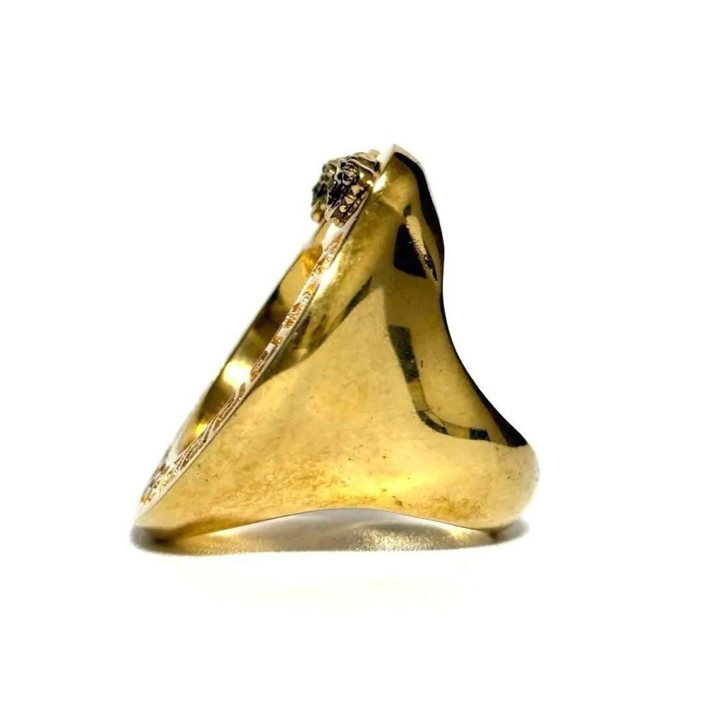 Medusa Horseshoe Ring Metal Gold