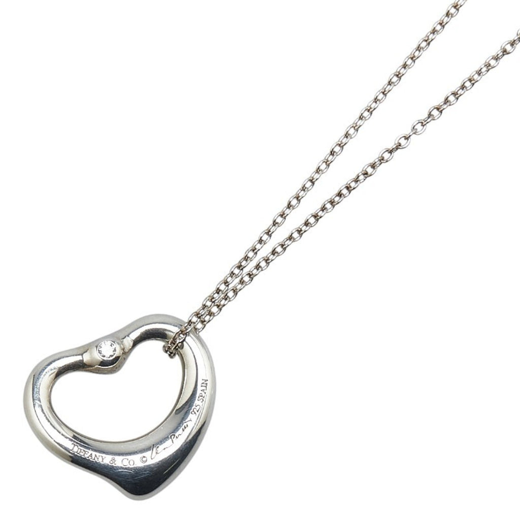 Open Heart Pendant Necklace Sterling Silver 15.3mm
