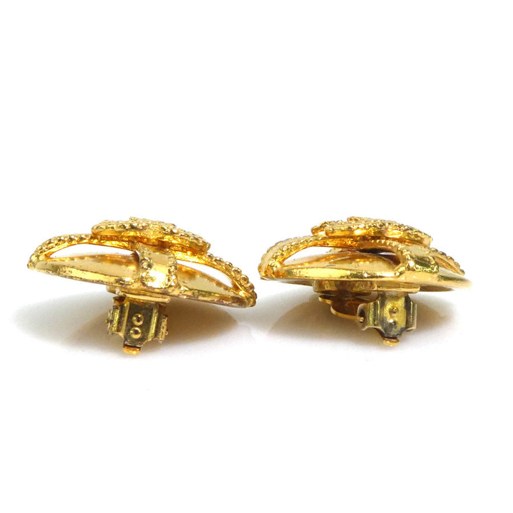 CC Logo Clip-On Earrings Gold-Tone Metal Gold-Tone Metal