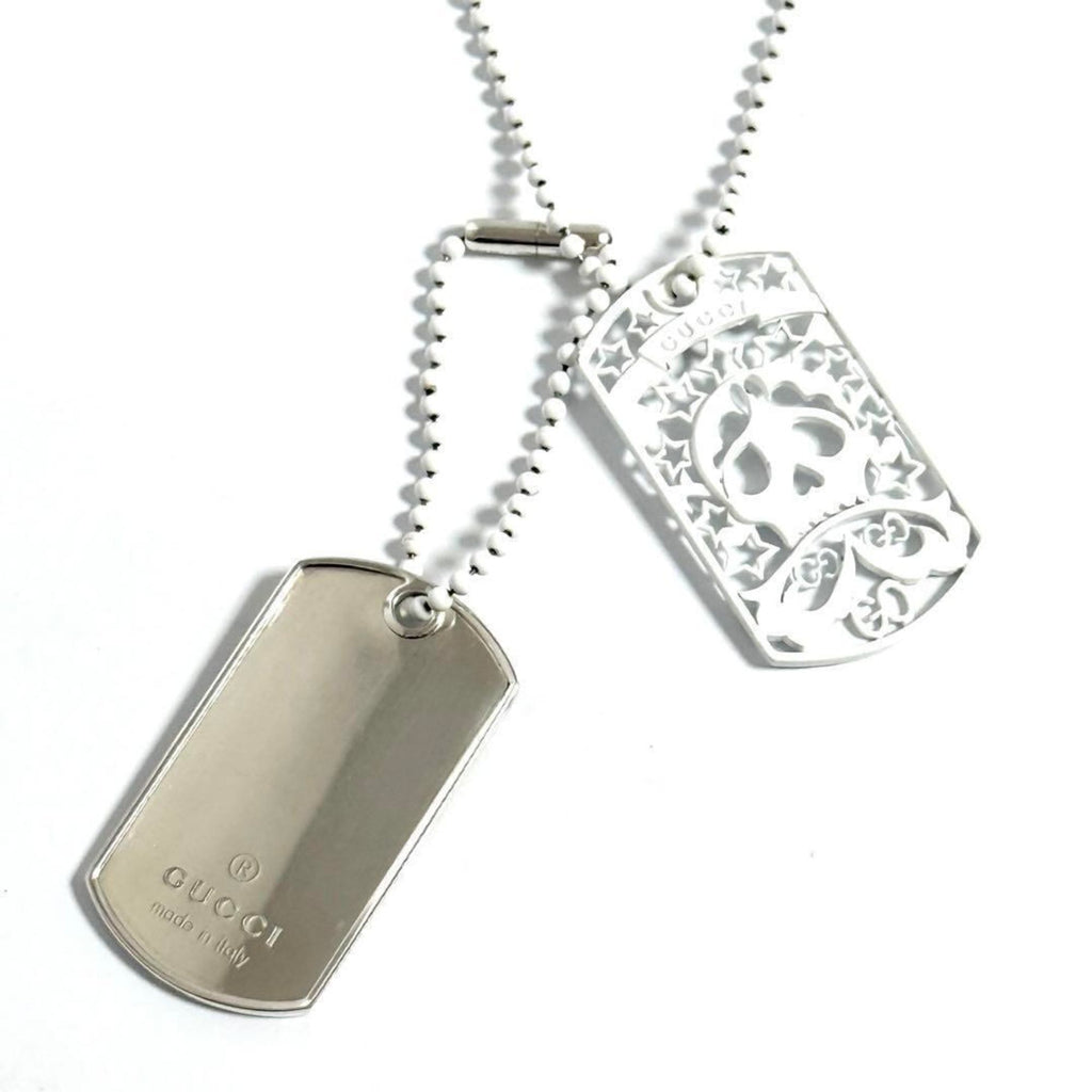 Dog Tag Pendant Necklace Sterling Silver