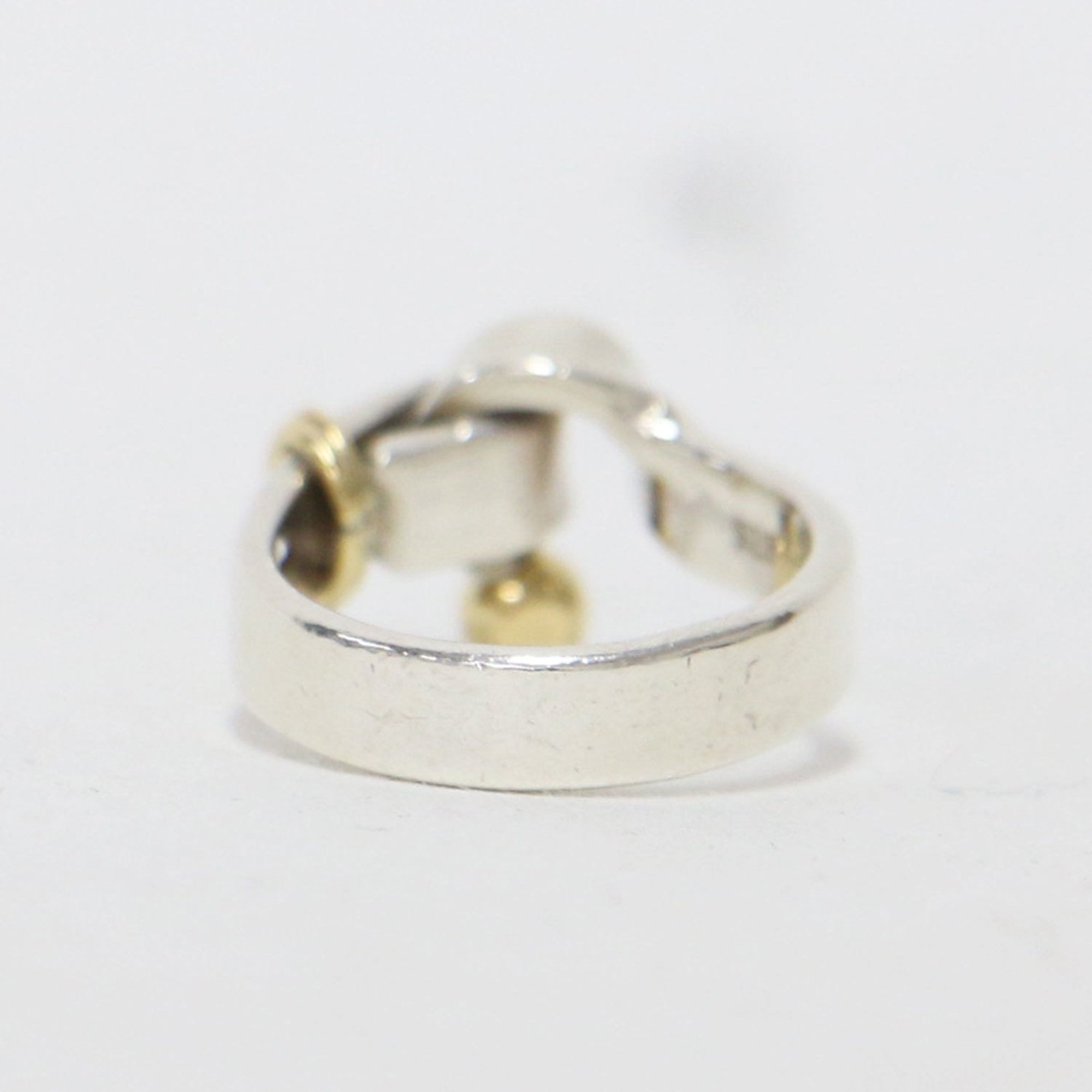 Hook Eye Ring 18K Yellow Gold and Sterling Silver