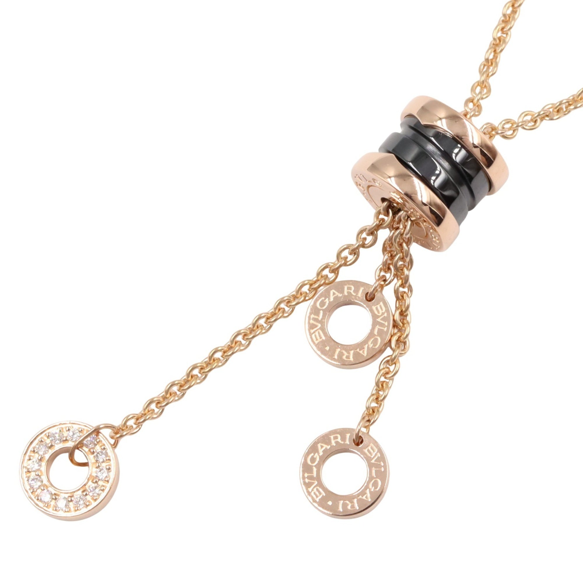 B.Zero1 Pendant Necklace Ceramic and 18K Rose Gold with Diamond