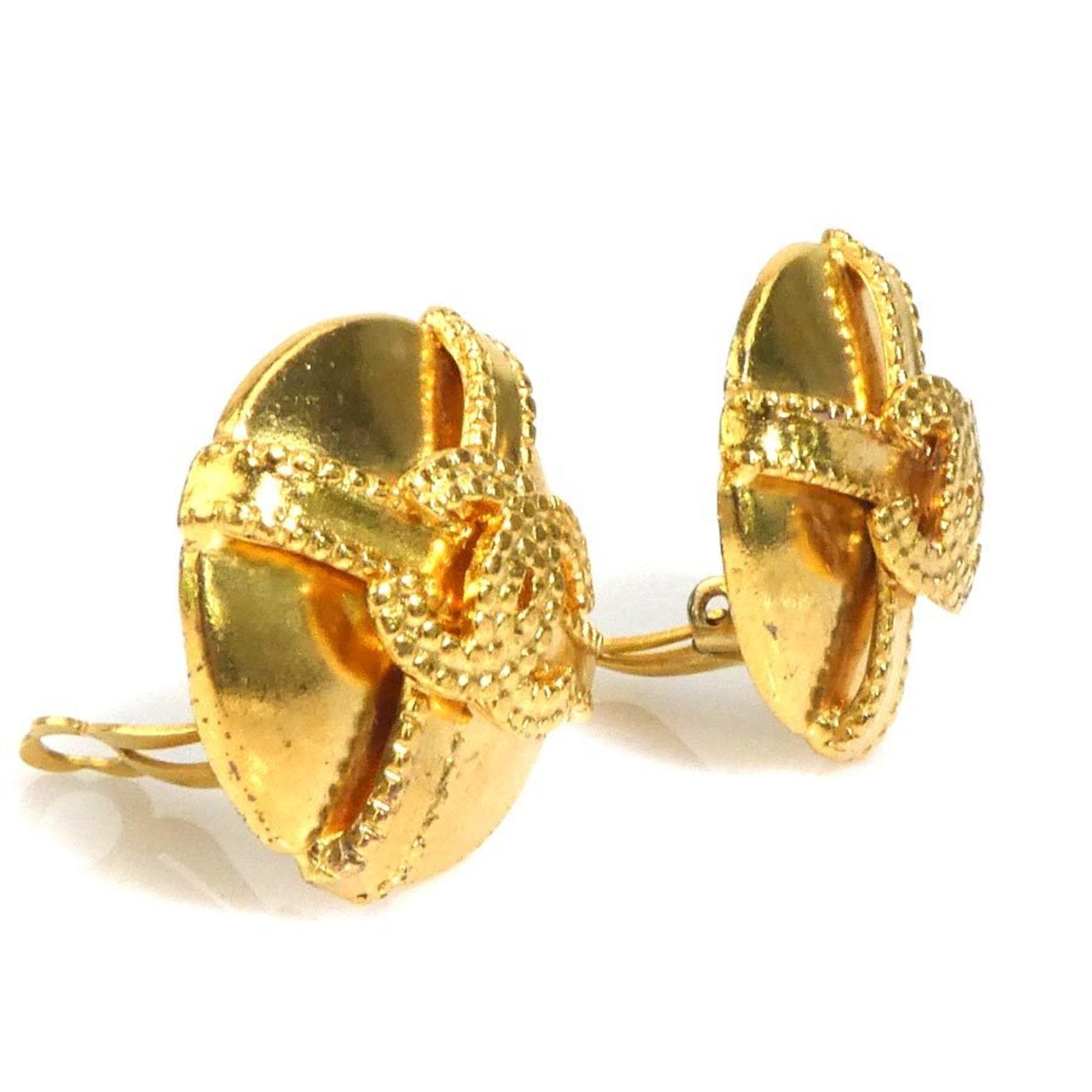 CC Logo Clip-On Earrings Gold-Tone Metal Gold-Tone Metal