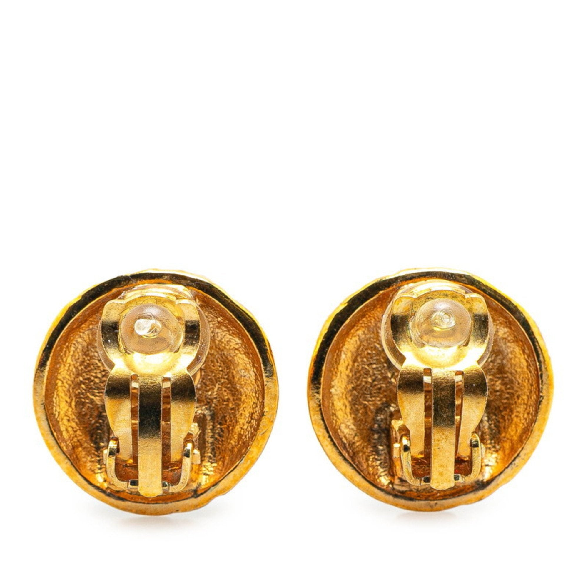 CC Logo Clip-On Earrings Metal Gold-Tone Metal