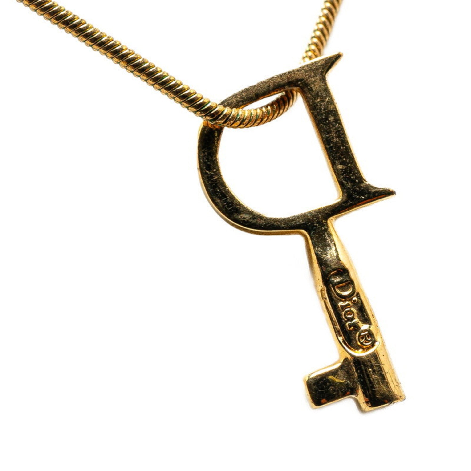 Pendant Necklace Gold and Rhinestone