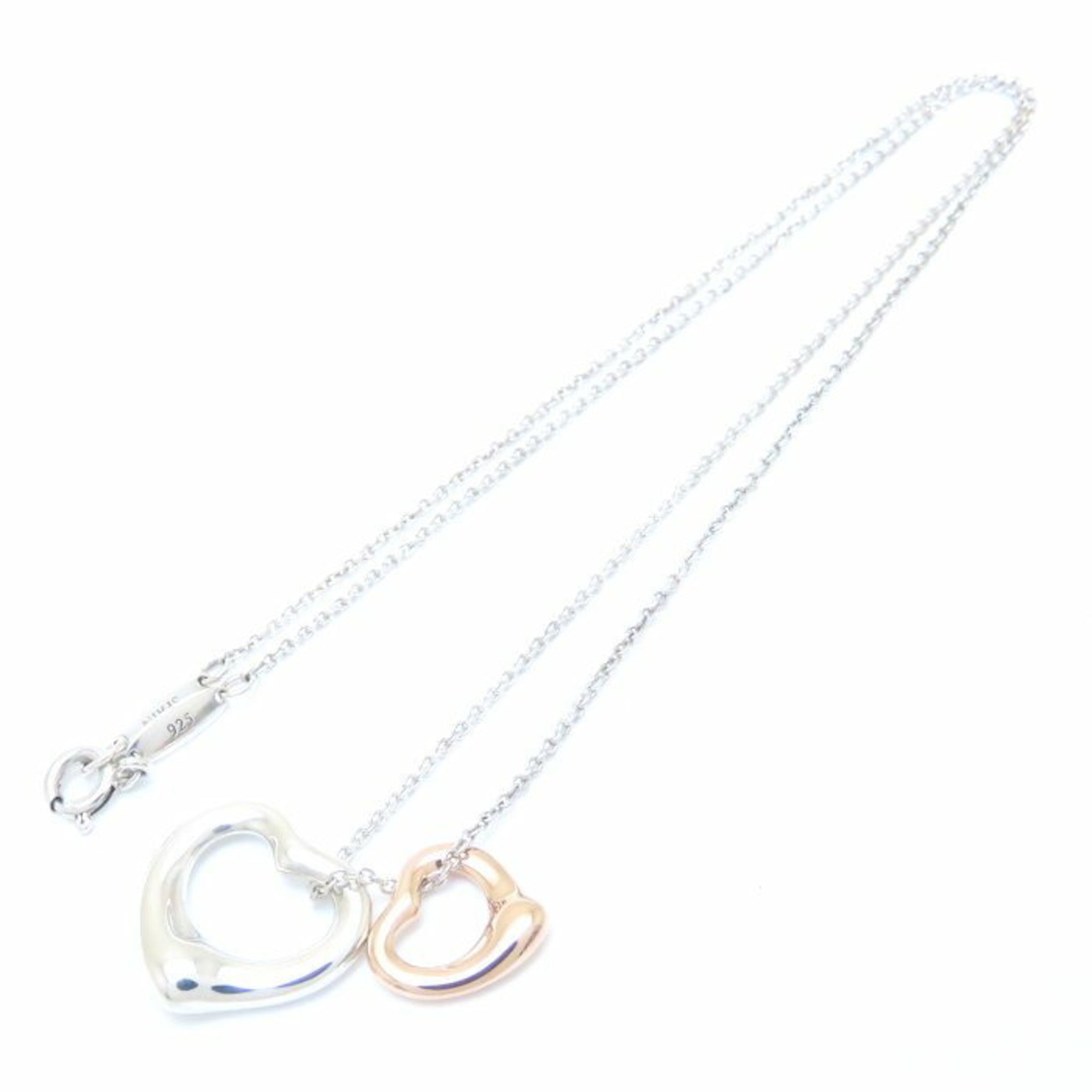 Elsa Peretti Pendant Necklace Sterling Silver with 18K Rose Gold 14.3mm