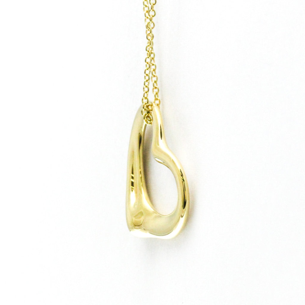 Open Heart Pendant Necklace 18K Yellow Gold 21.5mm