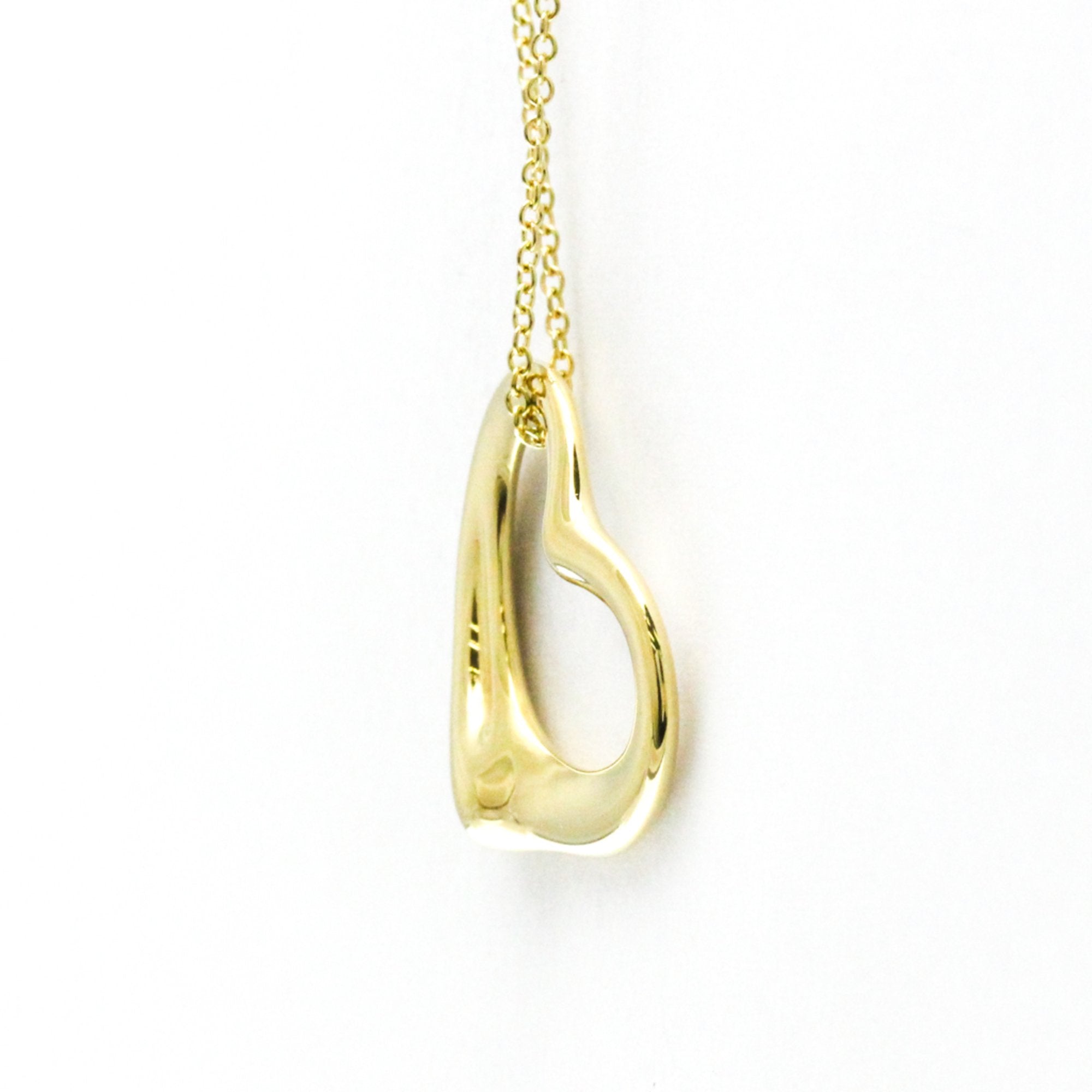 Open Heart Pendant Necklace 18K Yellow Gold 21.5mm