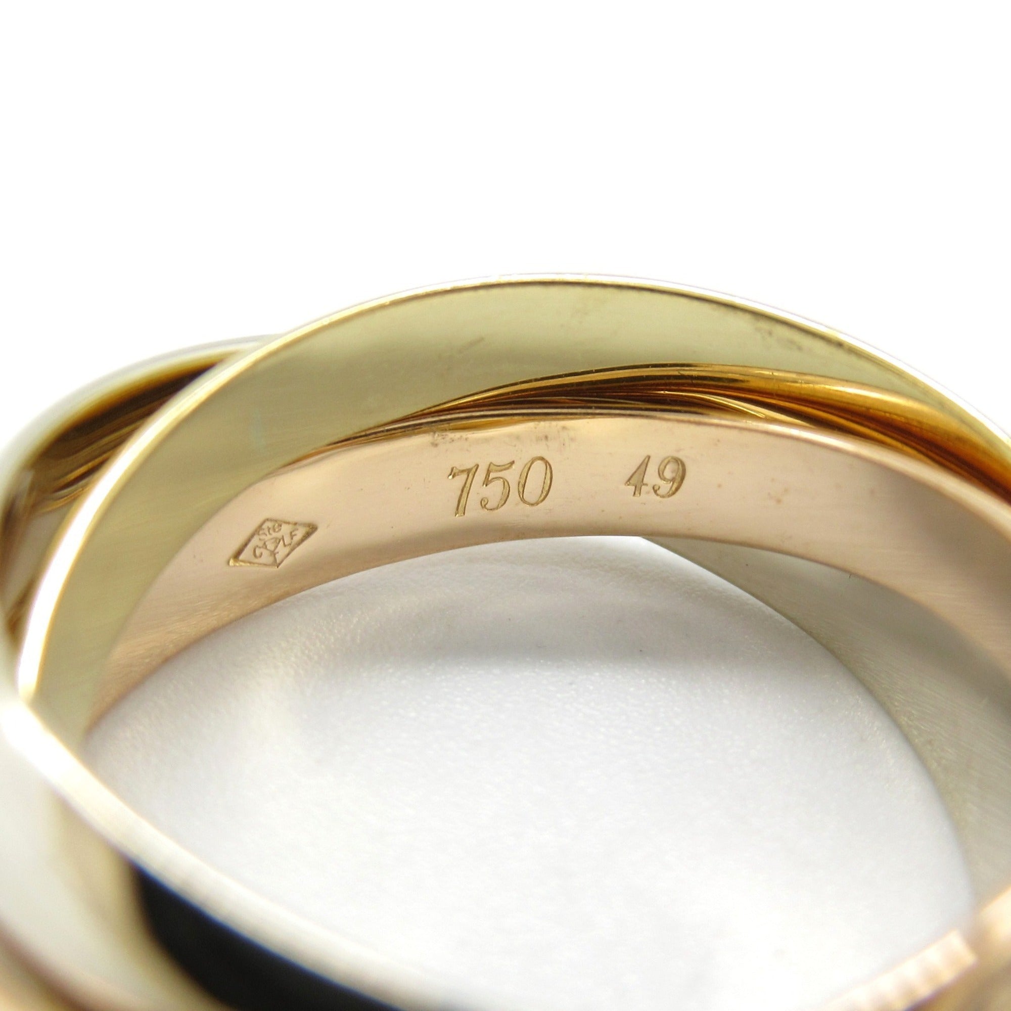 Vendome Louis Cartier Band Ring 18K Tricolor Gold