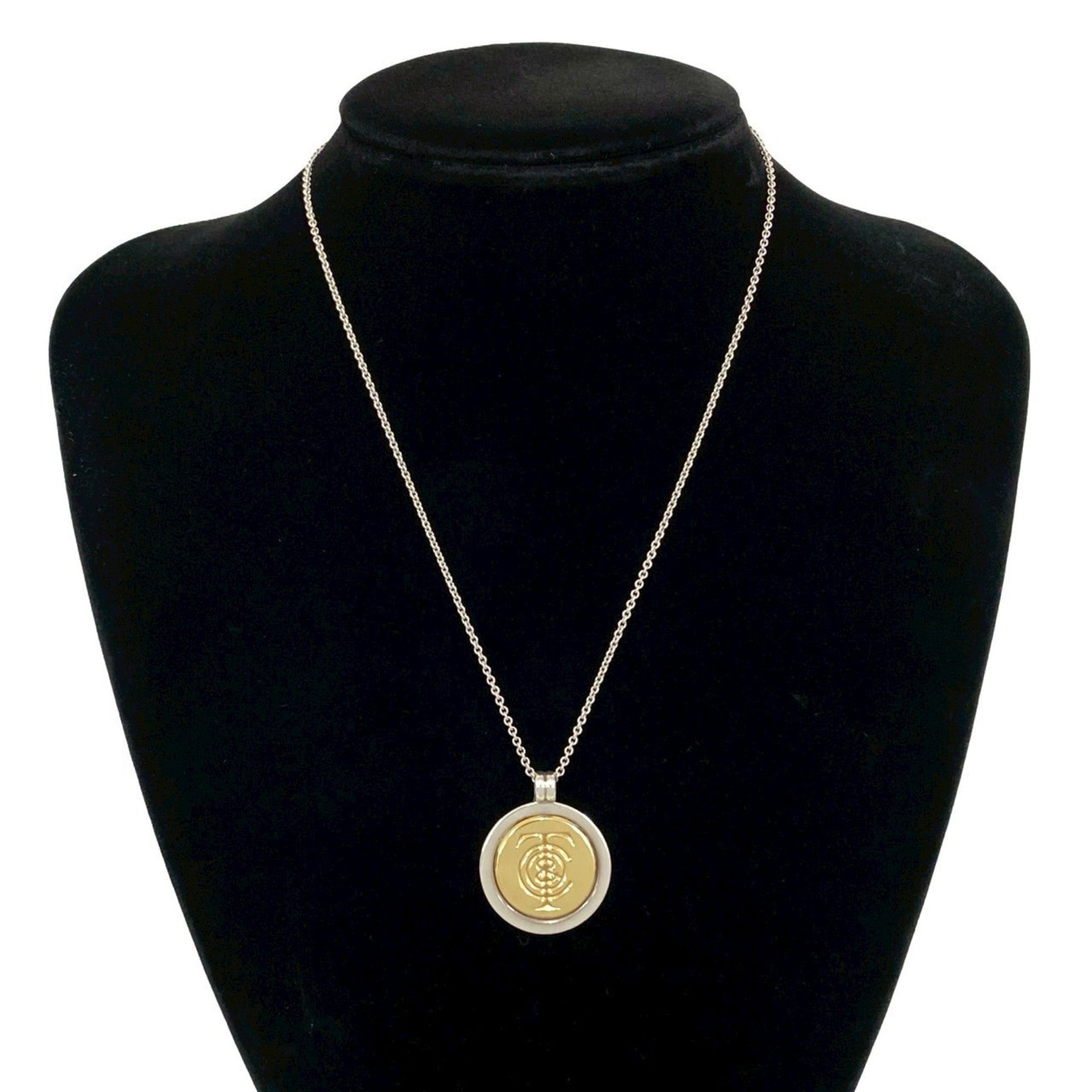 Coin Pendant Necklace 18K Gold and Sterling Silver