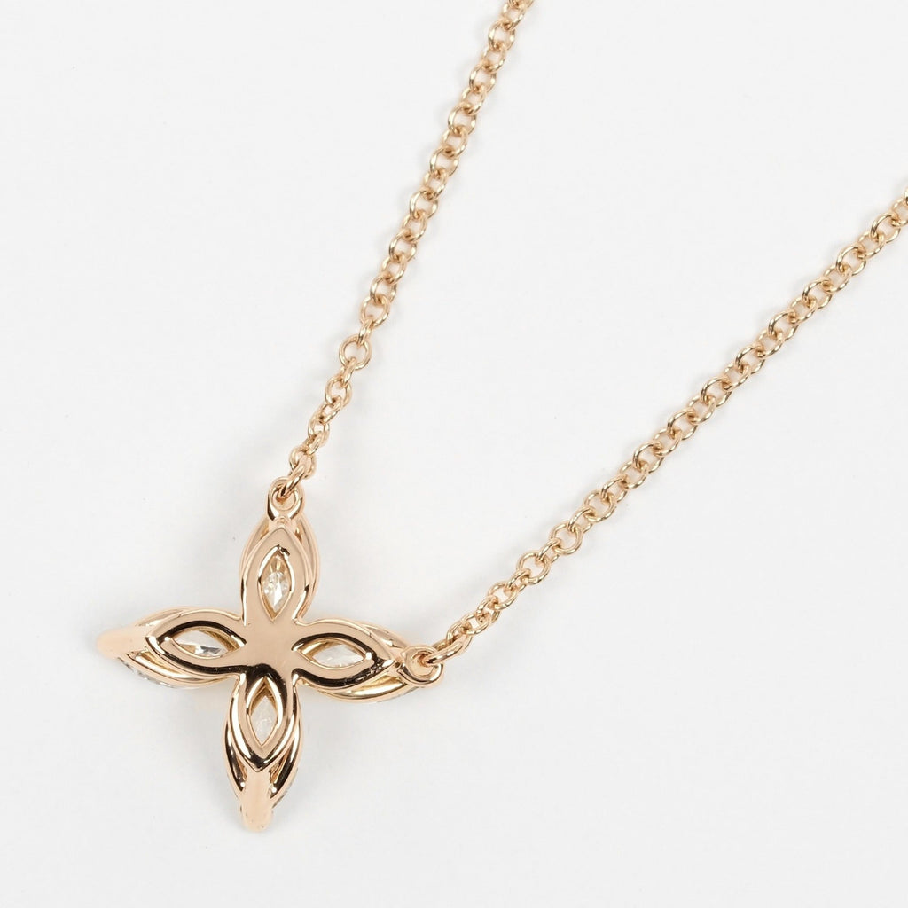 Pendant Necklace Bronze Pink With Diamond