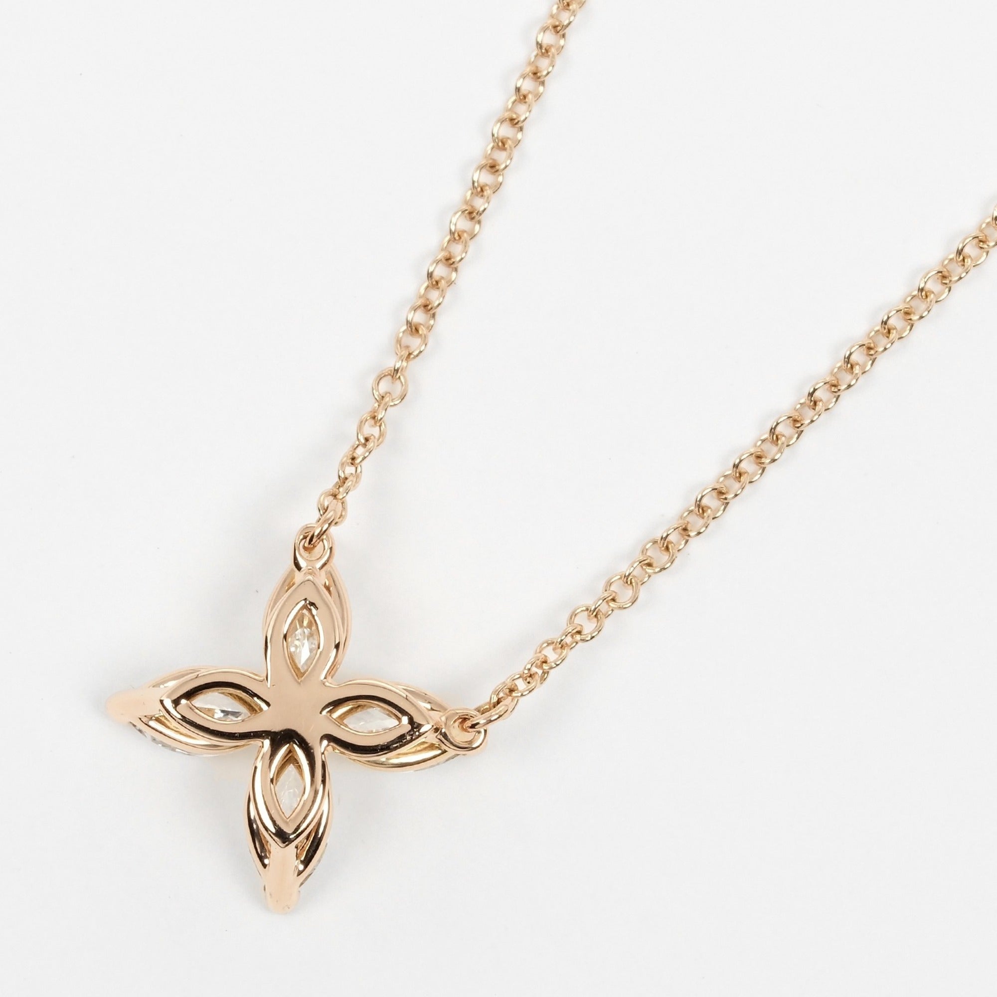 Pendant Necklace Bronze Pink With Diamond