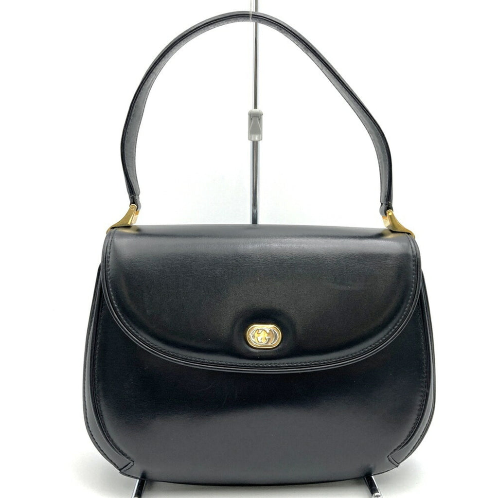 Vintage Convertible Bamboo Top Handle Bag Leather Small