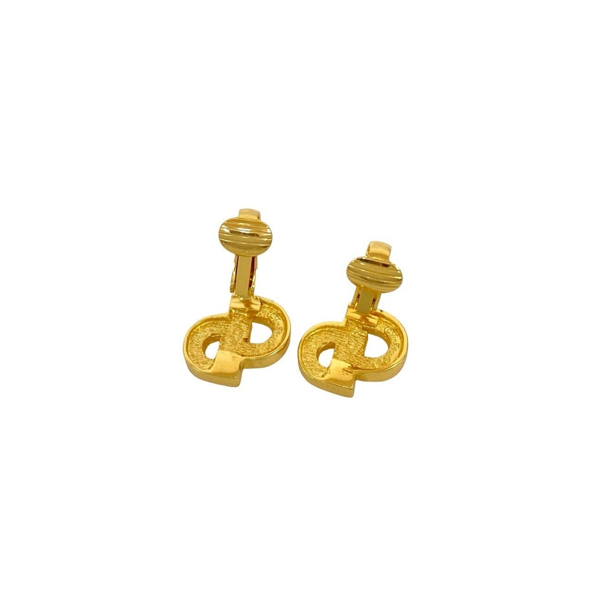 Earrings Rhinestone Gold-Tone Metal