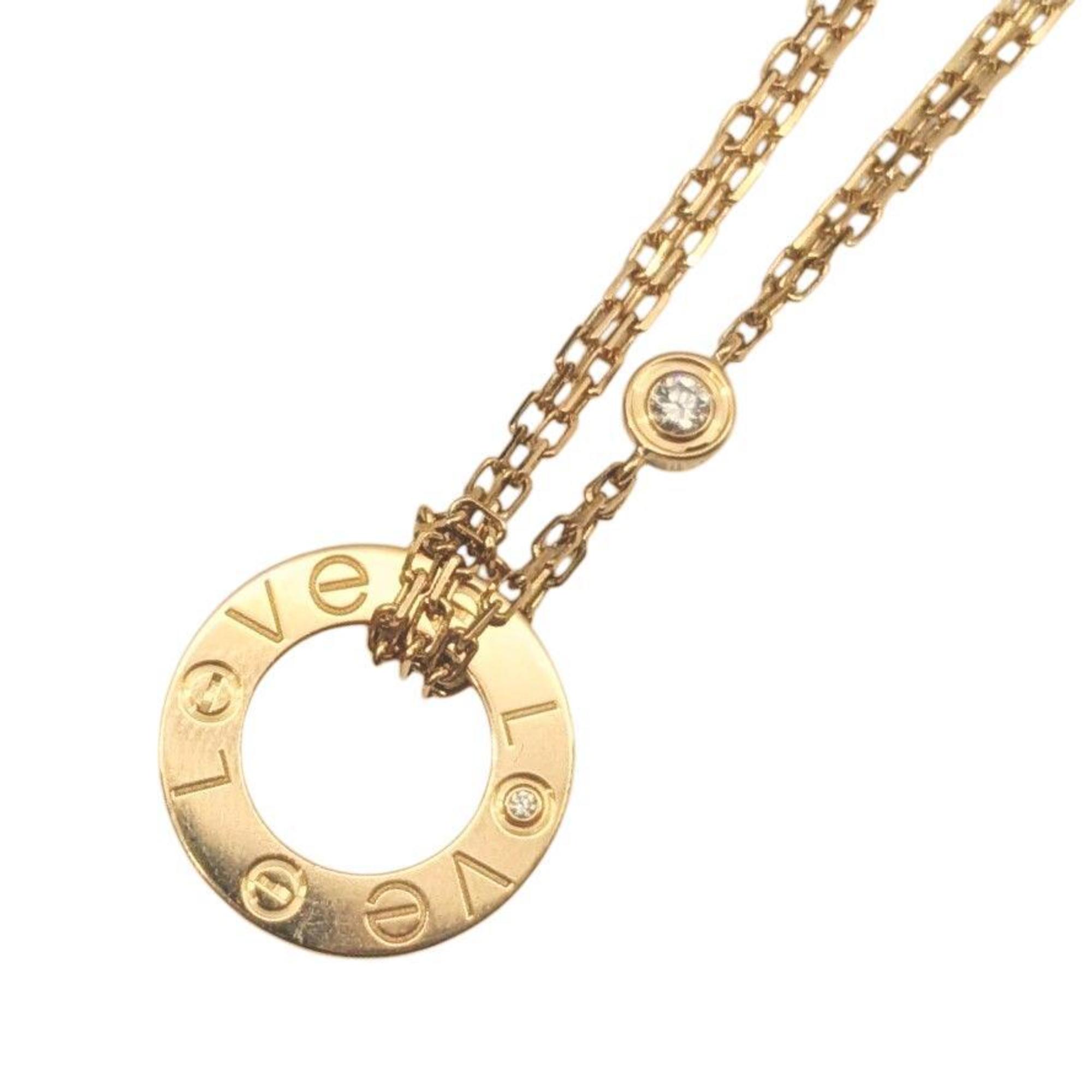 Love Pendant Necklace 18K Yellow Gold with Diamond