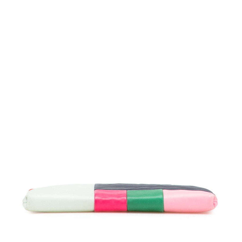 O Case Clutch Colorblock Leather Large