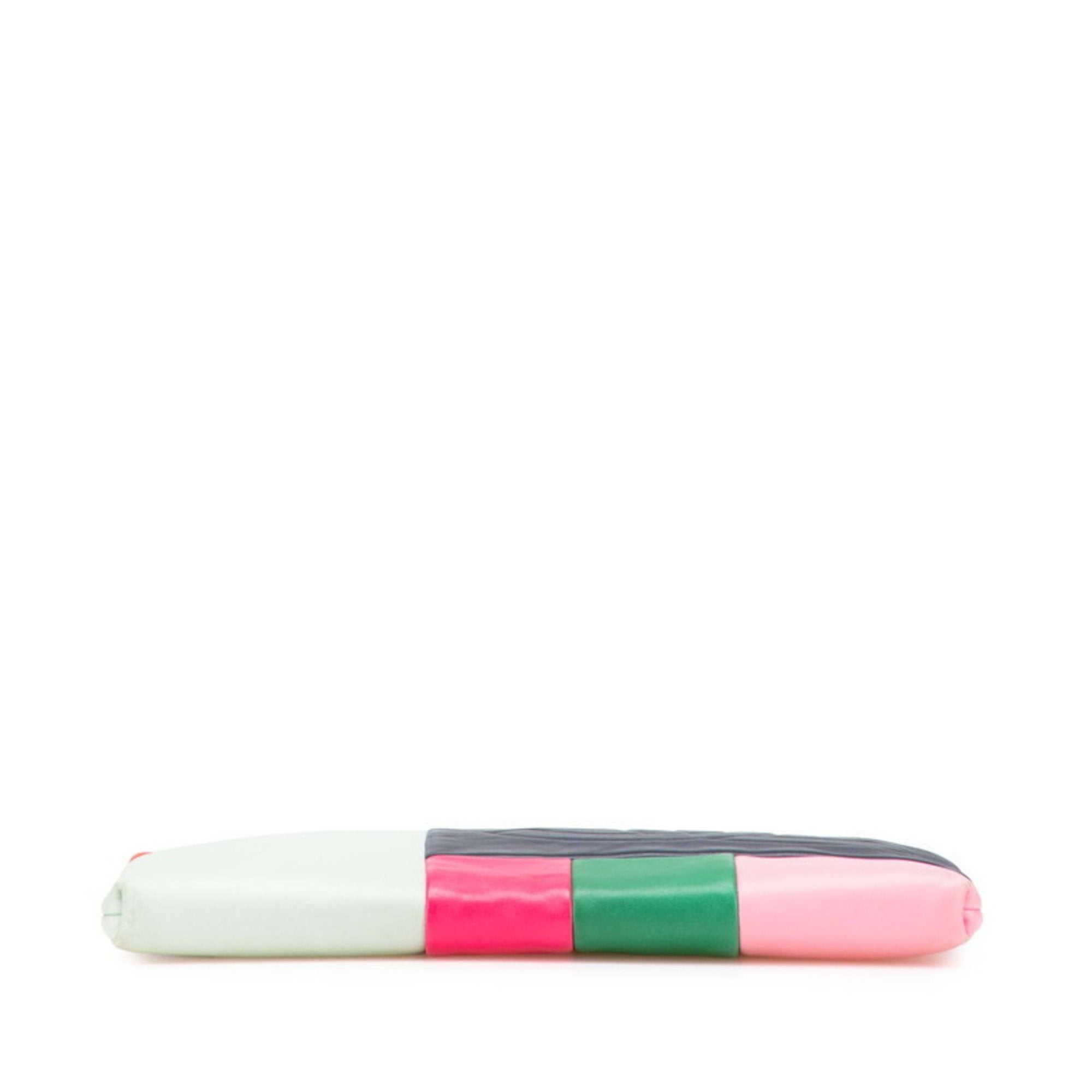 O Case Clutch Colorblock Leather Large
