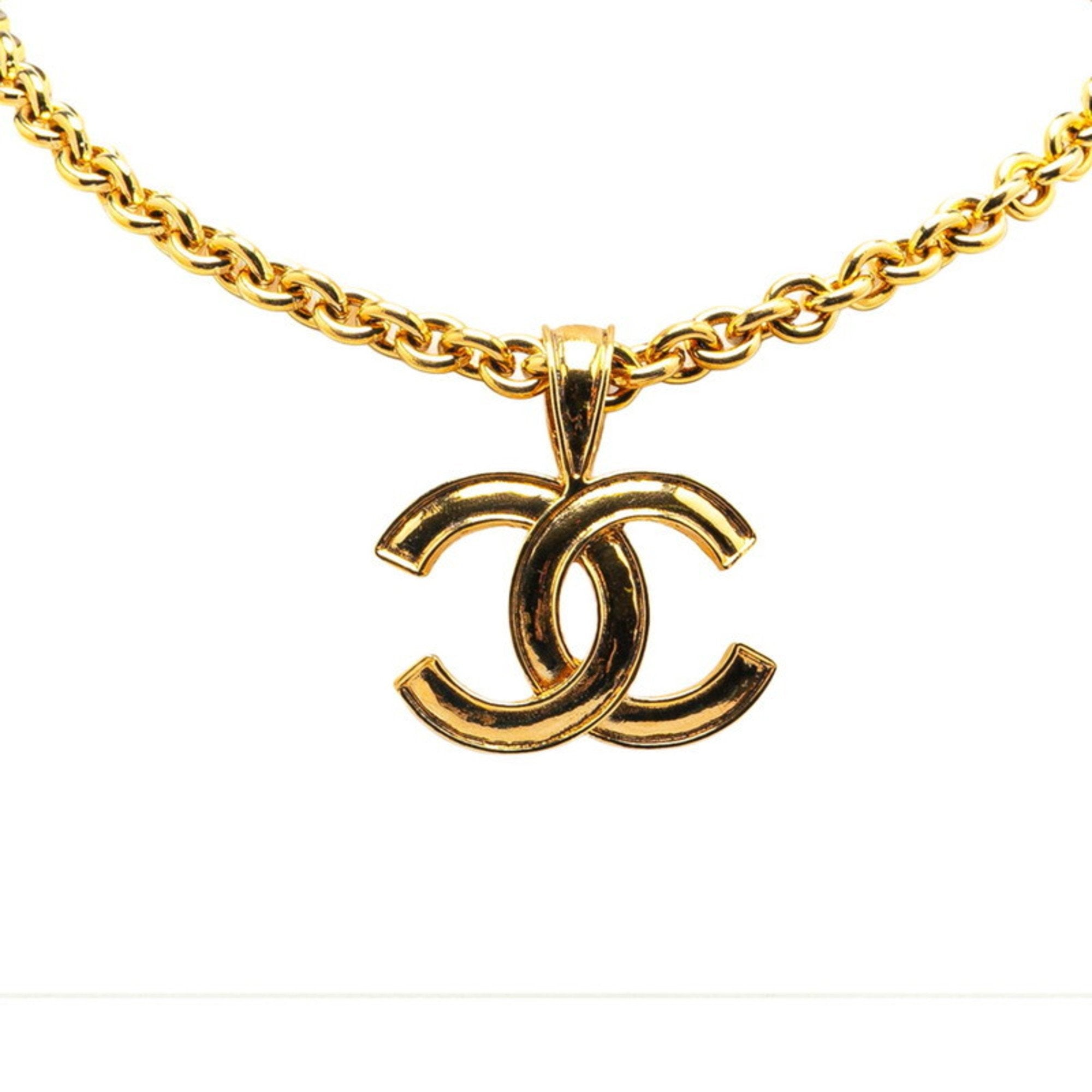 CC Logo Chain Pendant Necklace Metal