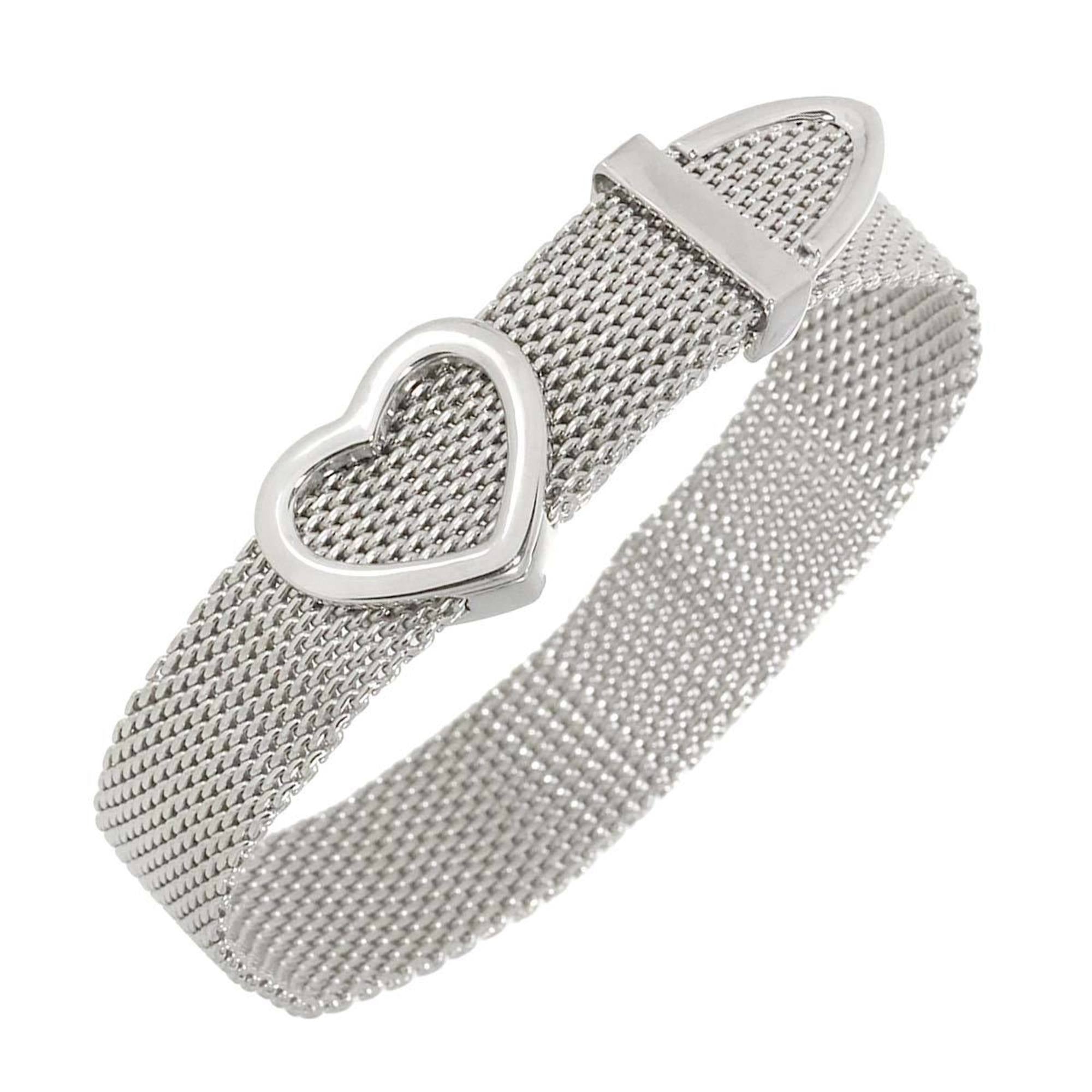 Somerset Heart Mesh Bracelet Sterling Silver 17cm