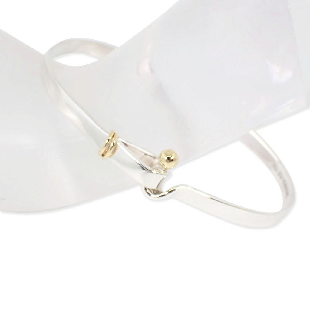 Hook and Eye Bangle Sterling Silver and 18K Yellow Gold Bracelet