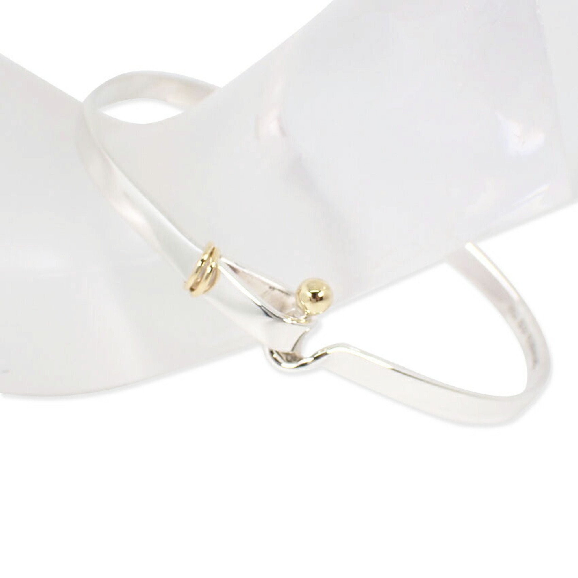Hook and Eye Bangle Sterling Silver and 18K Yellow Gold Bracelet