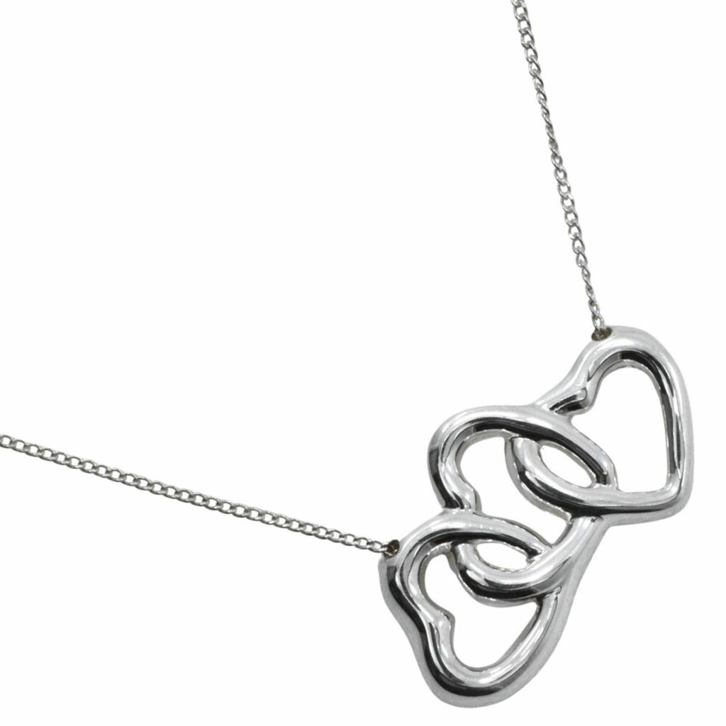 Triple Heart Pendant Necklace Sterling Silver