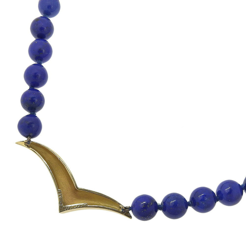 Seagull Pendant Necklace 18K Yellow Gold with Lapis Lazuli