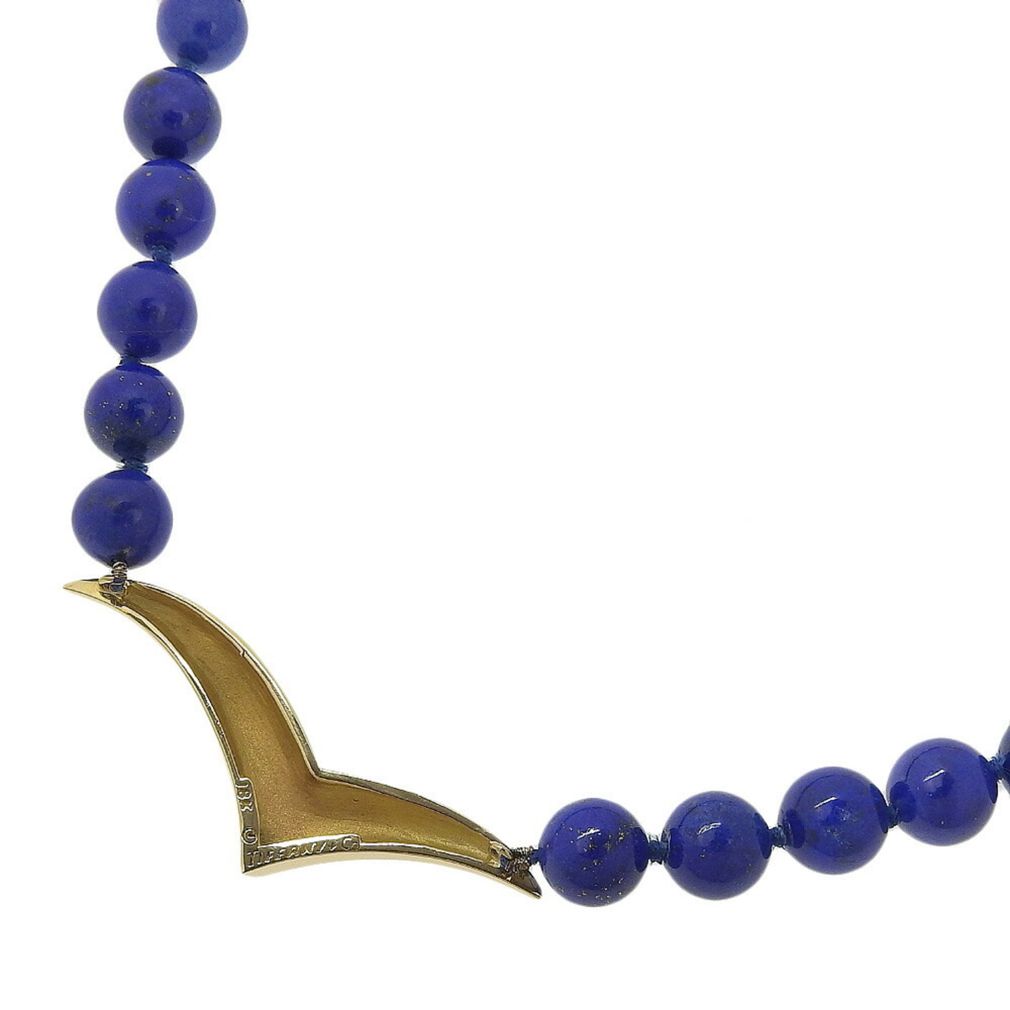 Seagull Pendant Necklace 18K Yellow Gold with Lapis Lazuli
