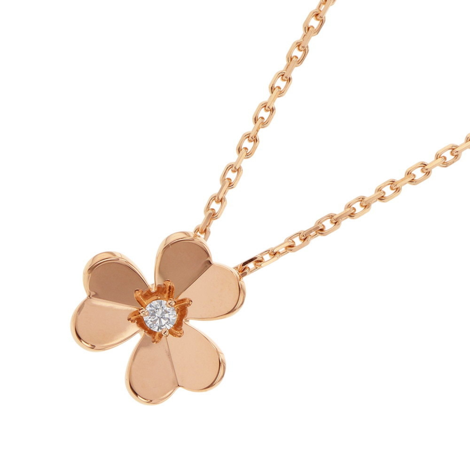 Pendant Necklace 18K Rose Gold with Diamond Small