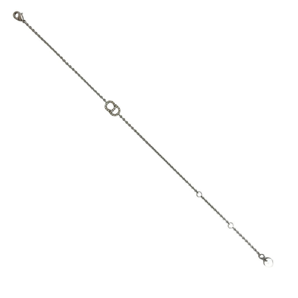 CD Bracelet Alloy Silver and Rhinestone